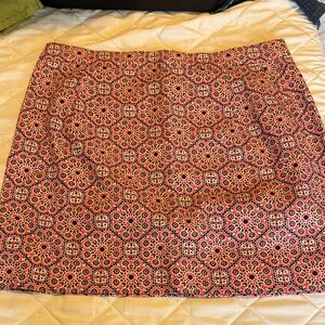 J. Crew Geometric Floral Mini Skirt - Pink and Black